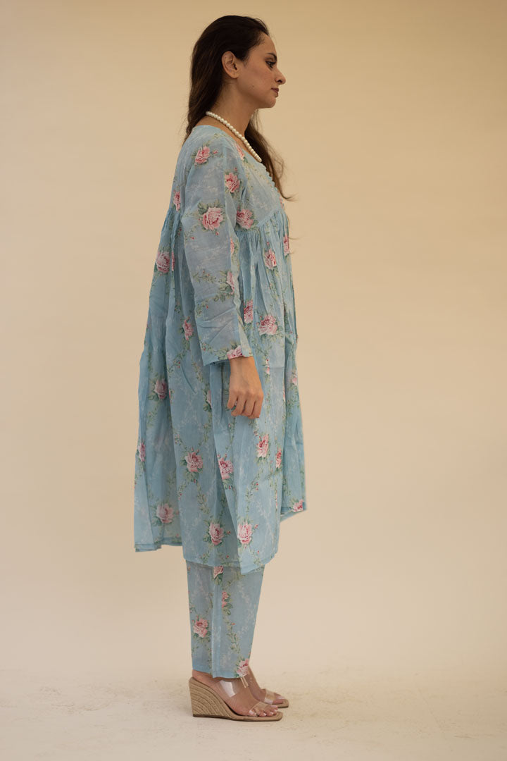 Blue Rose Kaftan Set