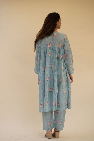 Blue Rose Kaftan Set