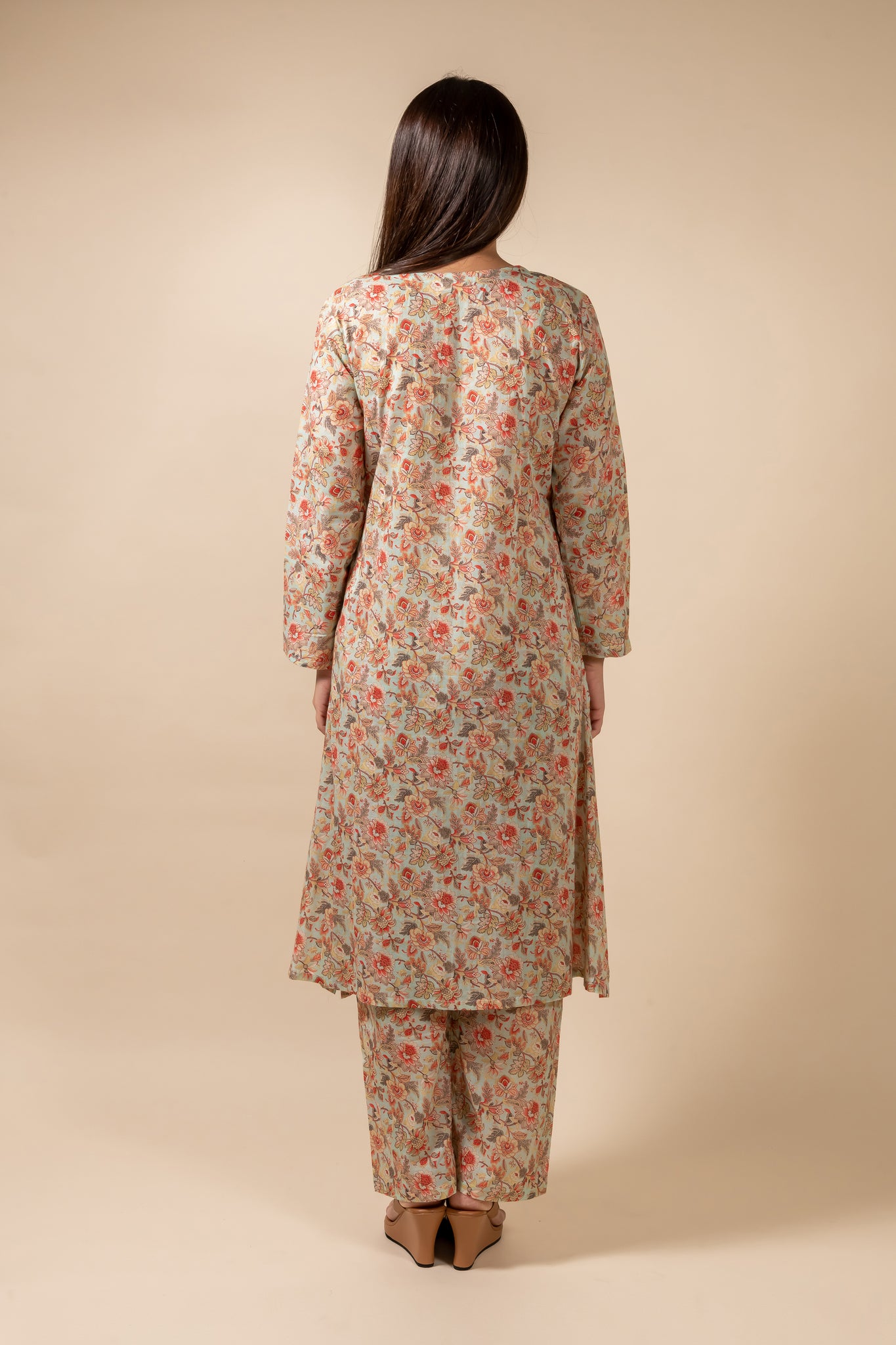 Blue Floral Kurta With Pant