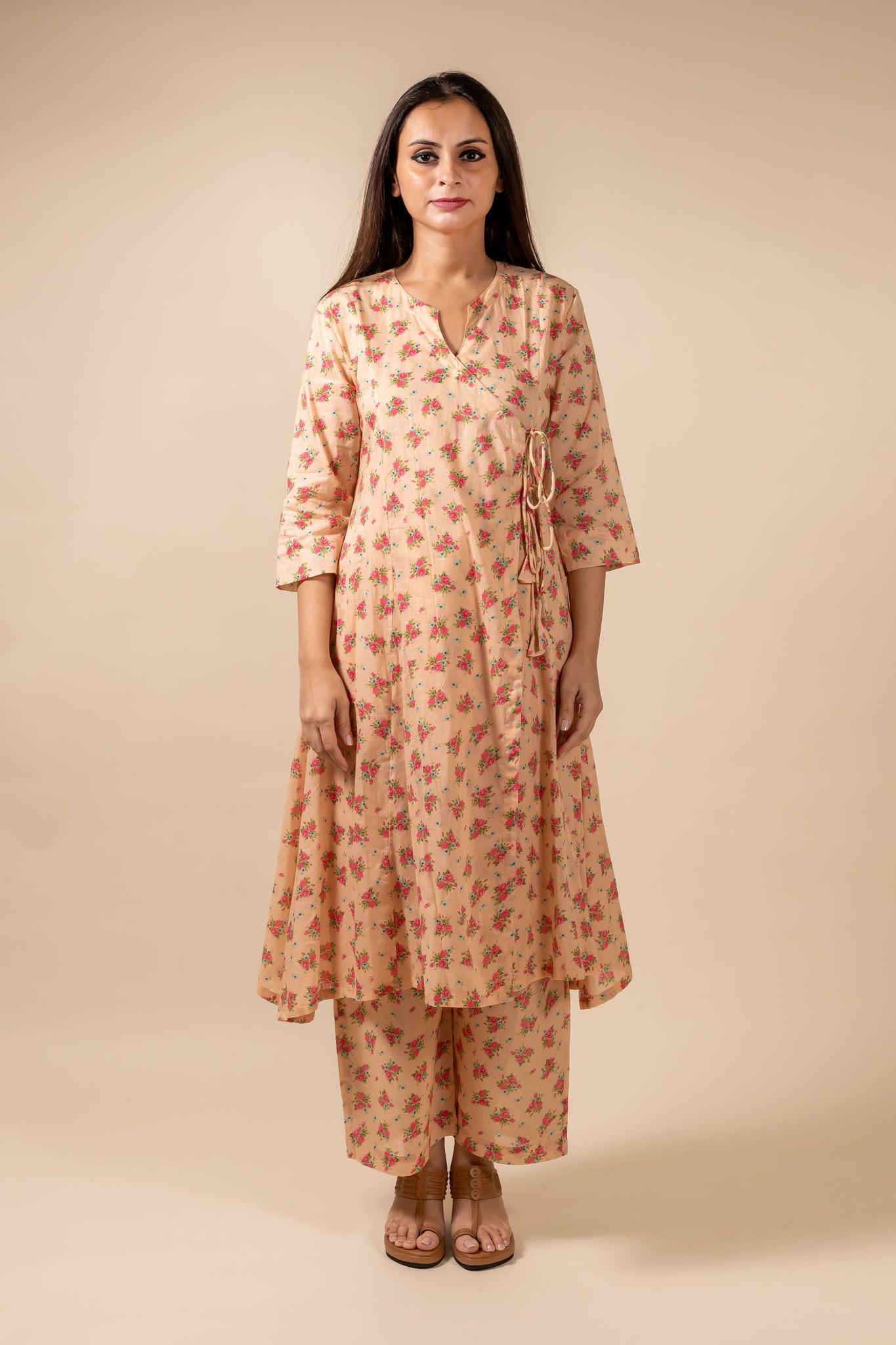 Pink Floral Kurta With Pant