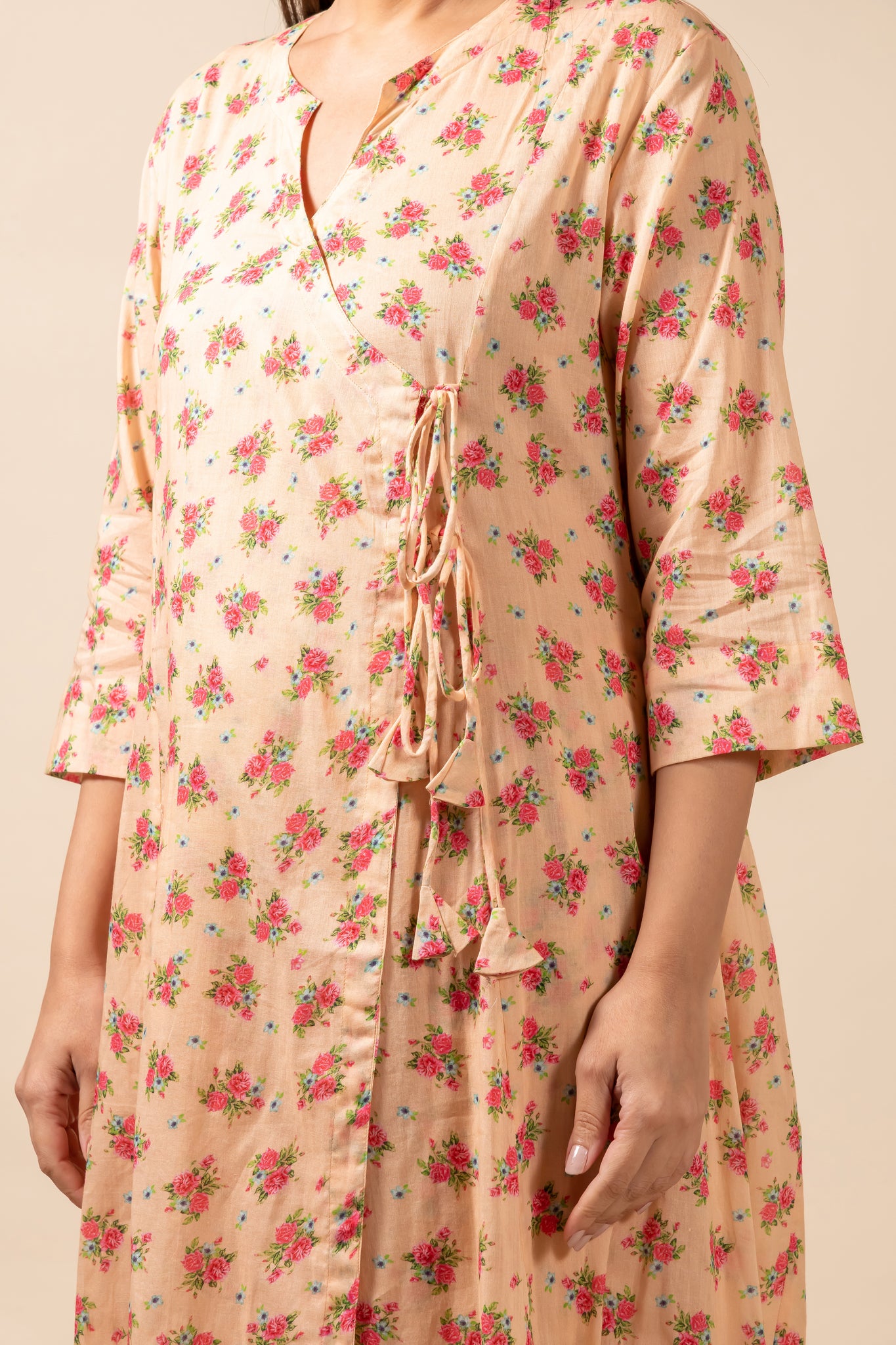 Pink Floral Kurta With Pant